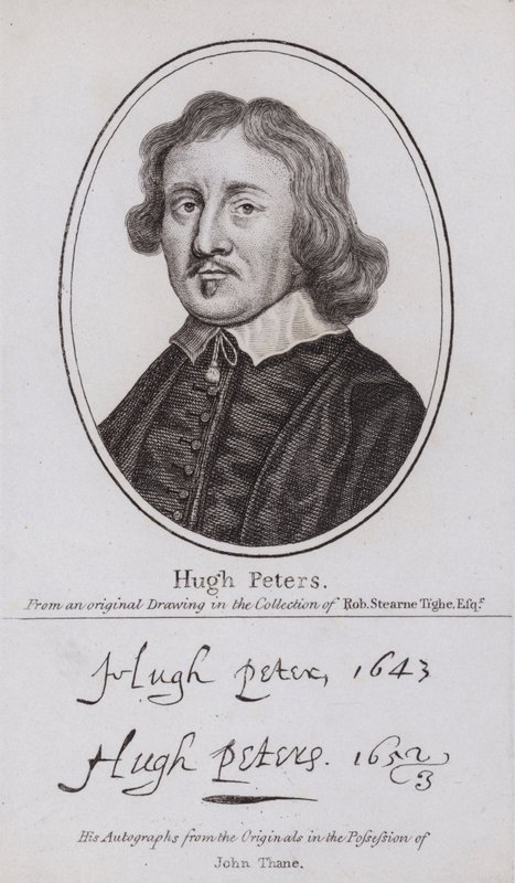 Hugh Peter, İngiliz Püriten bakanı, politikacı ve İç Savaşta Parlamenter asker (gravür) by English School