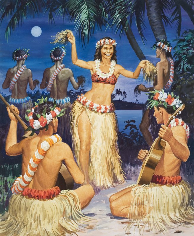 Hula! (kağıt üzerine guaj) by English School