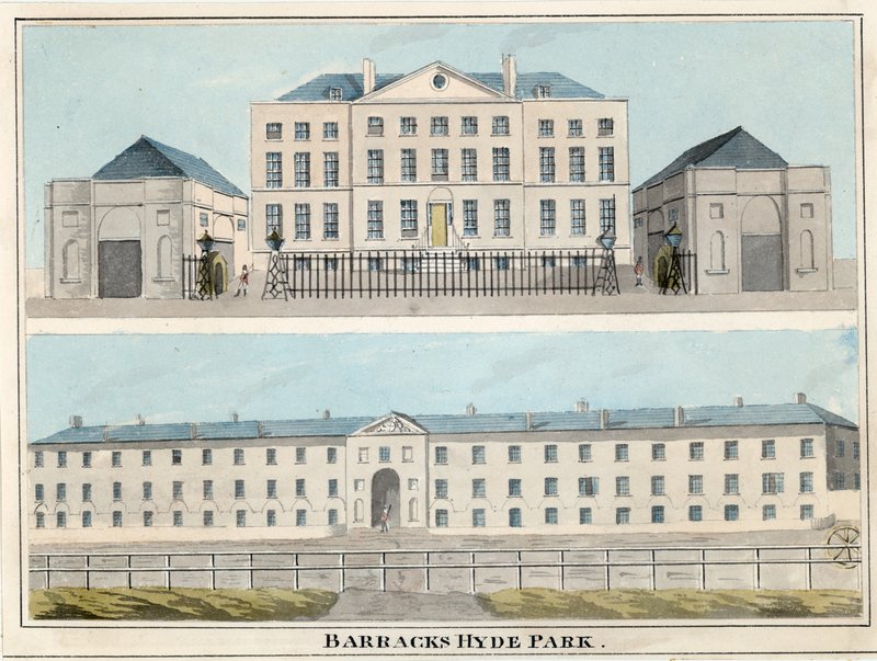 Hyde Park Kışlası, Londra (kağıt üzerinde wc) by English School