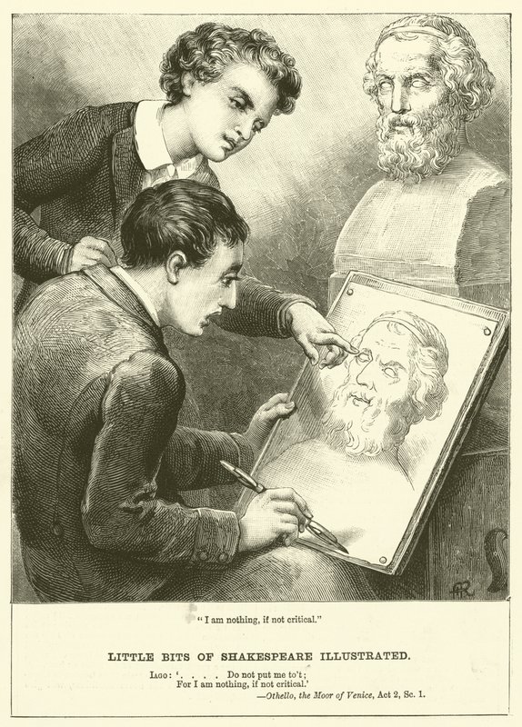 "Eleştirel değilsem bir hiçim" (gravür) by English School