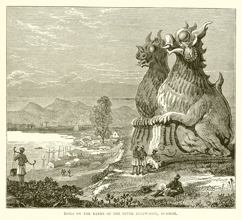Irrawaddy Nehri kıyısındaki idoller, Burmah by English School