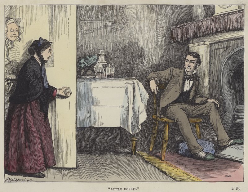 Little Dorrit için illüstrasyon (renkli gravür) by English School