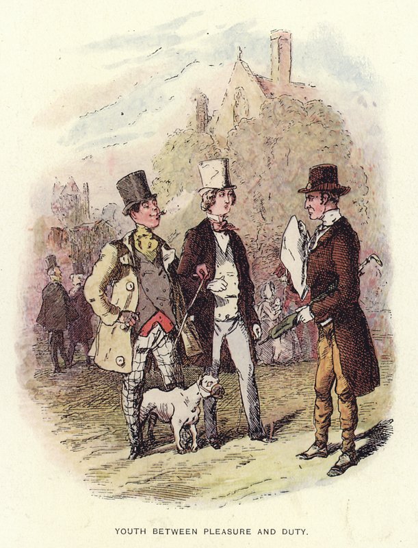 Thackeray tarafından Pendennis için illüstrasyon by English School