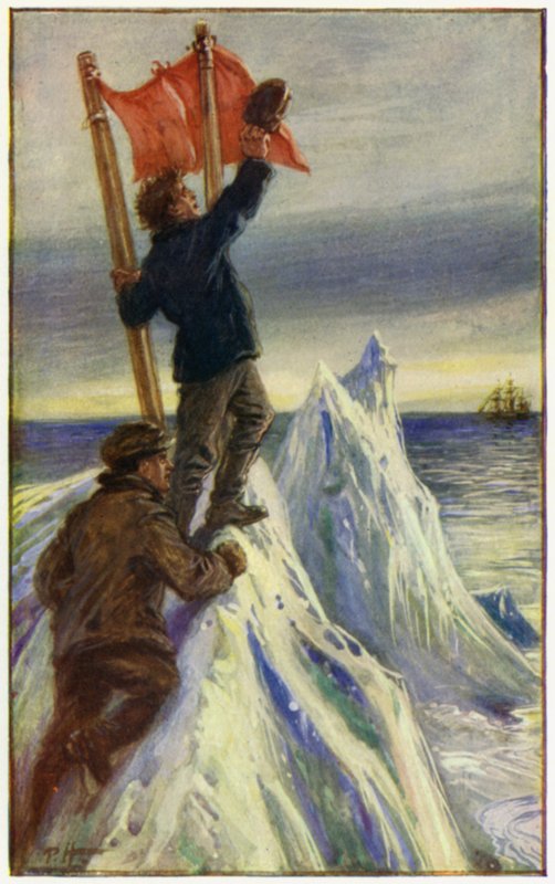 Peter The Whaler için çizim, William H G Kingston (renkli taş) by English School