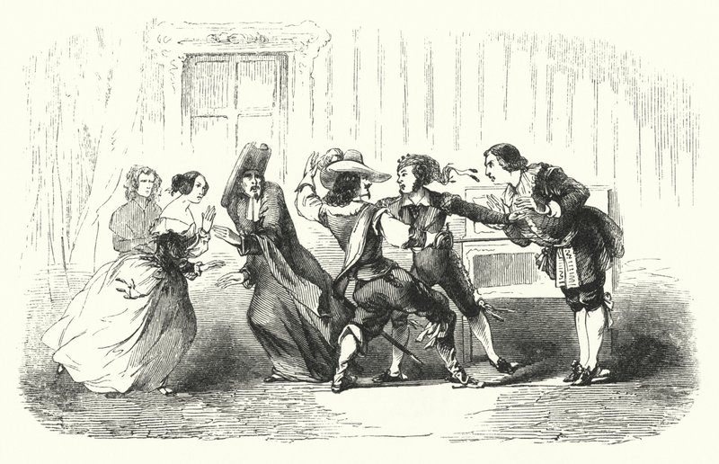 Rossini (gravür) tarafından Sevilla Berberi için illüstrasyon by English School