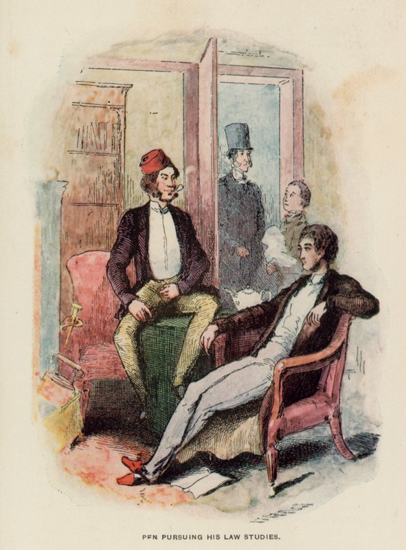 Thackeray'den The History of Pendennis için İllüstrasyon by English School