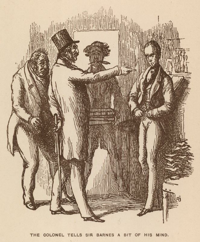Thackeray (lito) tarafından The Newcomes için İllüstrasyon by English School