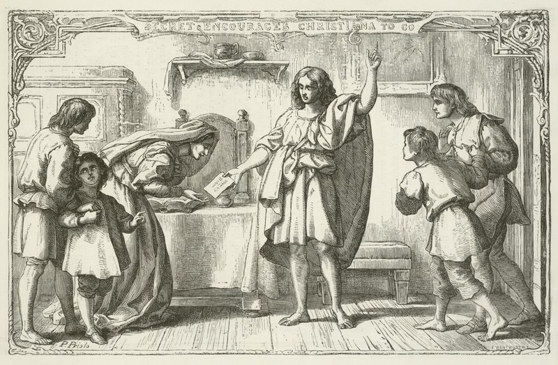 John Bunyan tarafından Pilgrims Progress için İllüstrasyon by English School