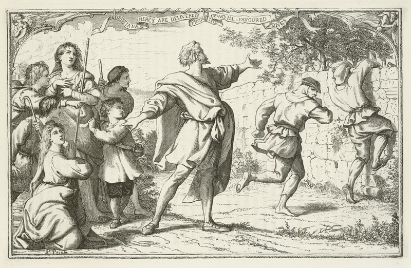 John Bunyan tarafından Pilgrims Progress için İllüstrasyon by English School