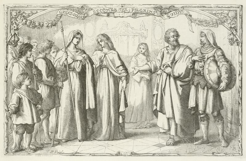 John Bunyan tarafından Pilgrims Progress için İllüstrasyon by English School