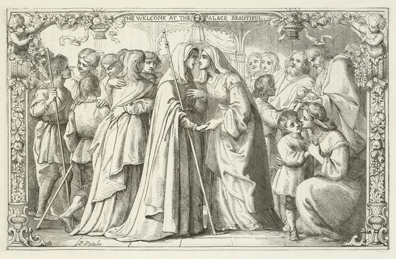 John Bunyan tarafından Pilgrims Progress için İllüstrasyon by English School