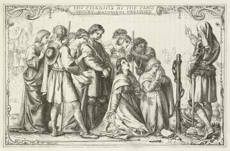 John Bunyan tarafından Pilgrims Progress için İllüstrasyon by English School