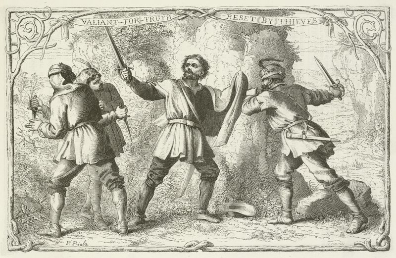 John Bunyan tarafından Pilgrims Progress için İllüstrasyon by English School