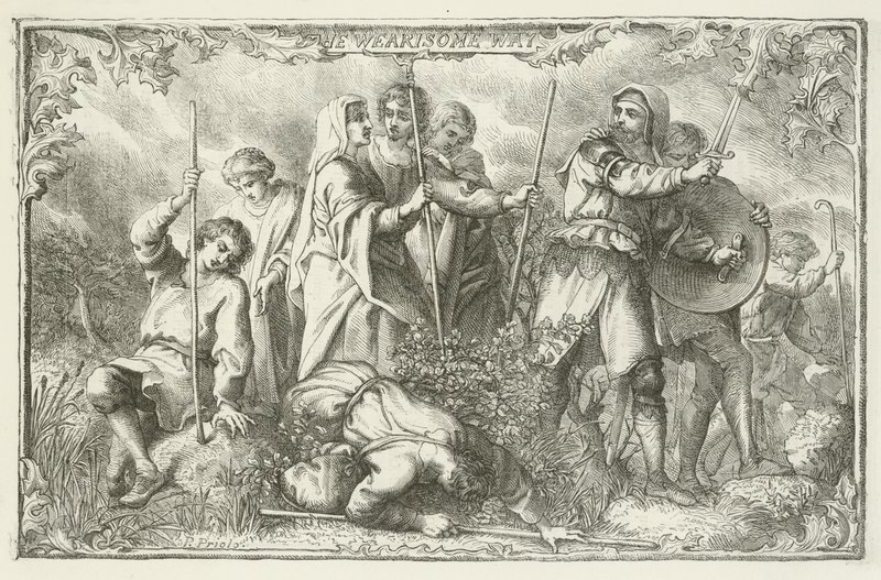 John Bunyan tarafından Pilgrims Progress için İllüstrasyon by English School