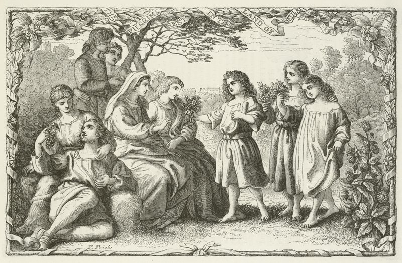 John Bunyan tarafından Pilgrims Progress için İllüstrasyon by English School