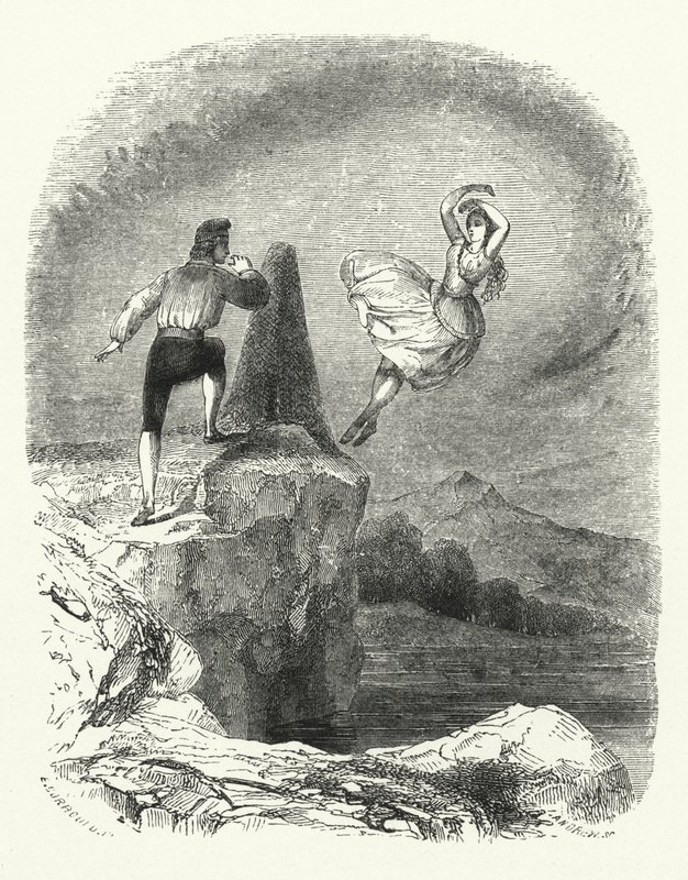 Bale, Ondine veya Naiad (gravür) için illüstrasyon by English School