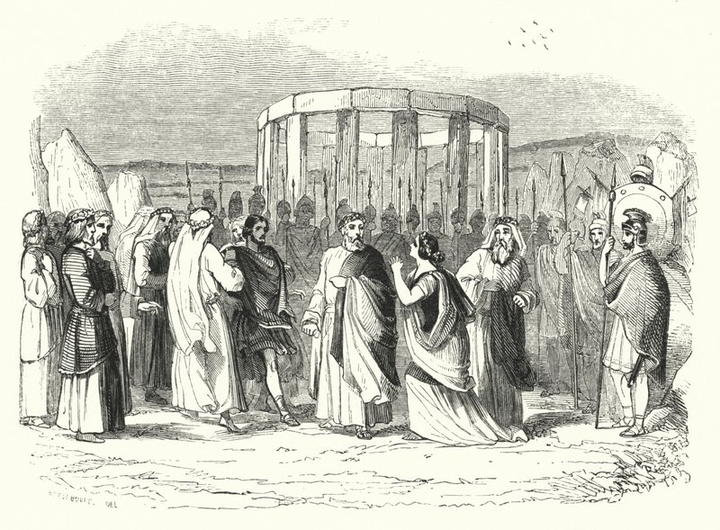 Bellini'nin Norma operası için illüstrasyon (gravür) by English School