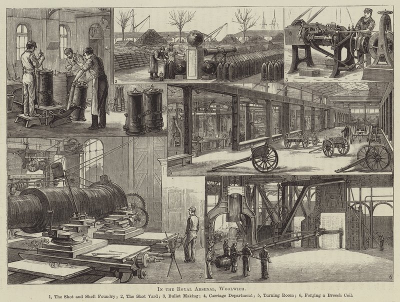 Kraliyet Cephaneliğinde, Woolwich (gravür) by English School