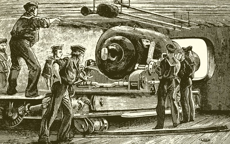 Bir Ironclad taretinin iç kısmı by English School