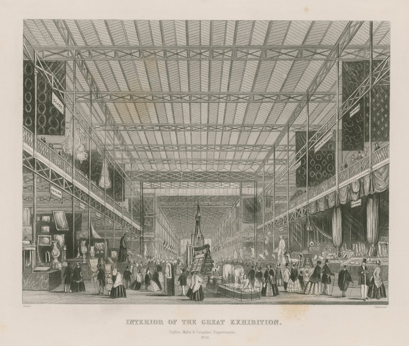 Büyük Serginin İç Mekanı, 1851, Seylan, Malta ve Kanada Departmanları by English School