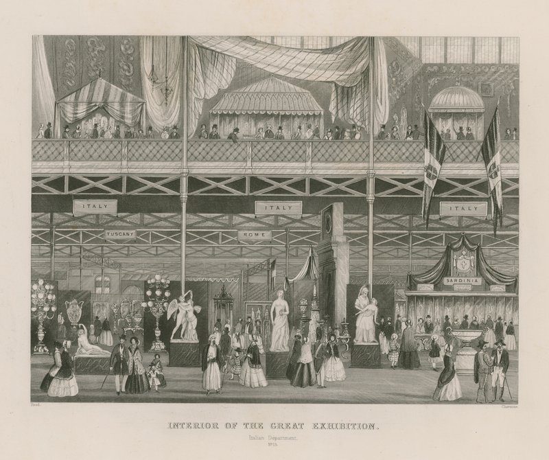 Büyük Serginin İç Mekanı, 1851, İtalyan Departmanı by English School