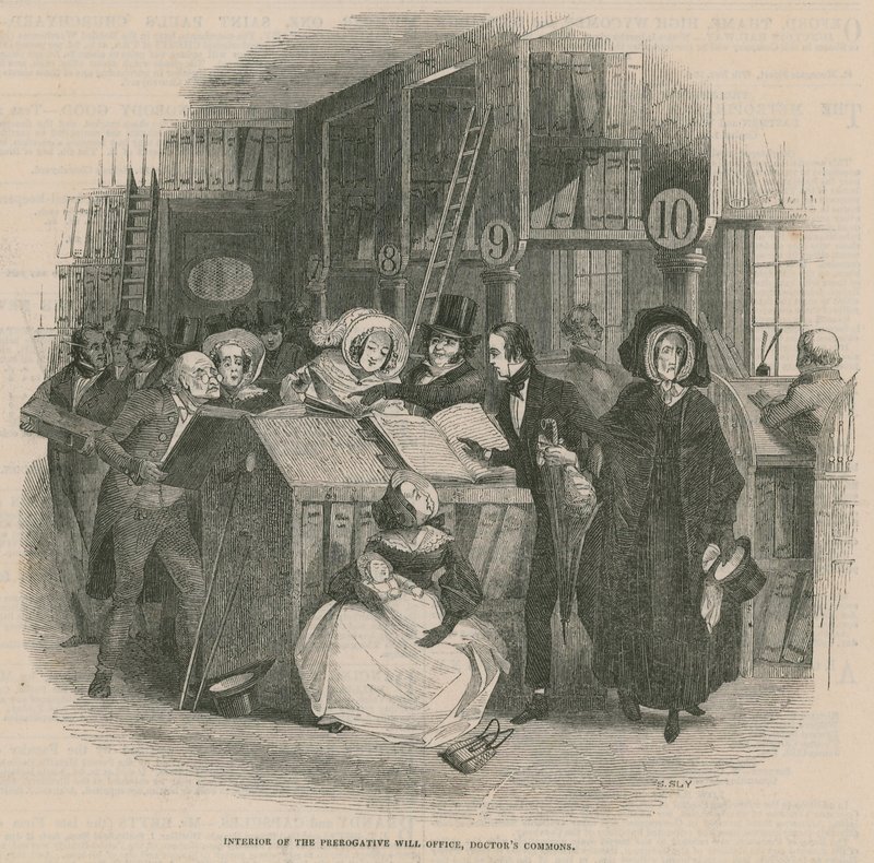 Ayrıcalıklı İrade Ofisinin İç Mekanı, Doctors Commons, Londra by English School