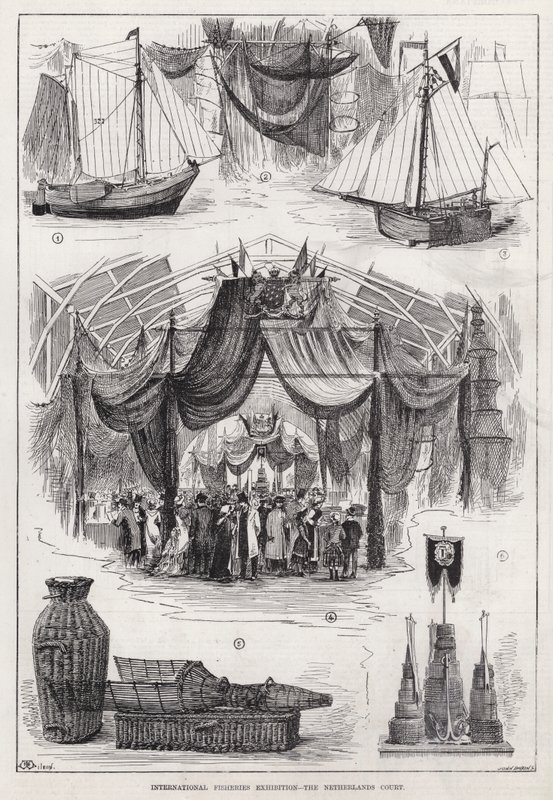 Uluslararası Balıkçılık Sergisi, Hollanda Mahkemesi (gravür) by English School