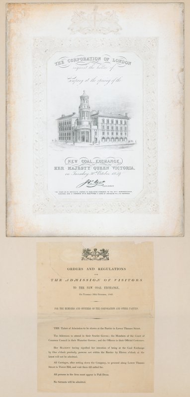 Yeni Kömür Borsasının açılışına davet, 30 Ekim 1849 by English School