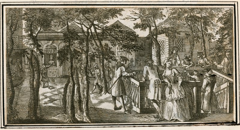 Islington Spa, daha önce New Tunbridge Wells, 1735 by English School