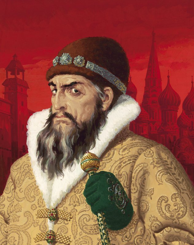 Korkunç İvan (1530-84) (kağıt üzerine guaj) by English School