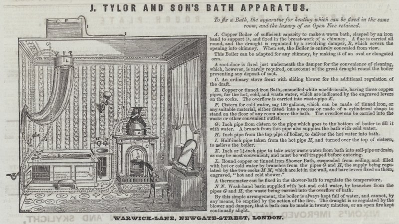 J Tylor ve Oğlunun Banyo Aparatı (gravür) by English School