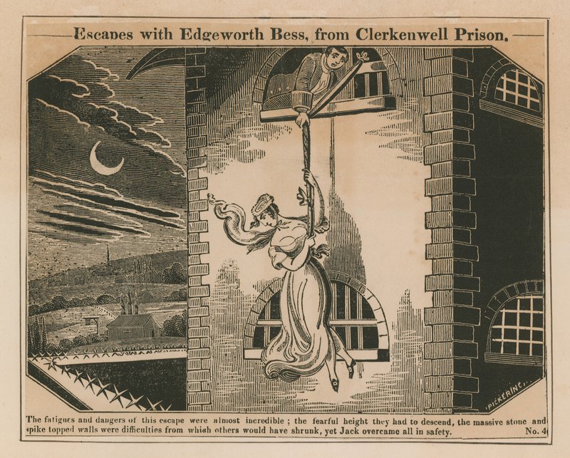 Jack Sheppard Edgeworth Bess ile Clerkenwell Hapishanesinden kaçtı by English School