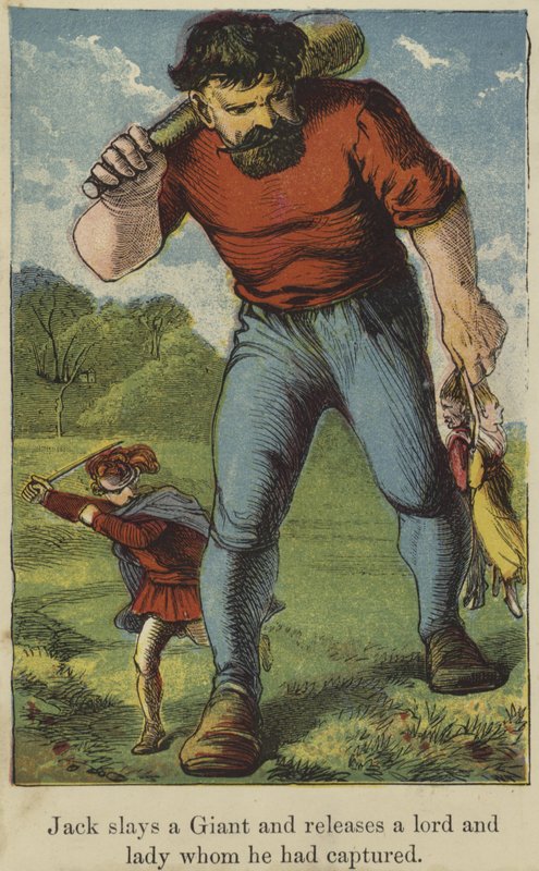 Jack bir devi öldürür ve yakaladığı bir lordu ve leydiyi serbest bırakır. by English School