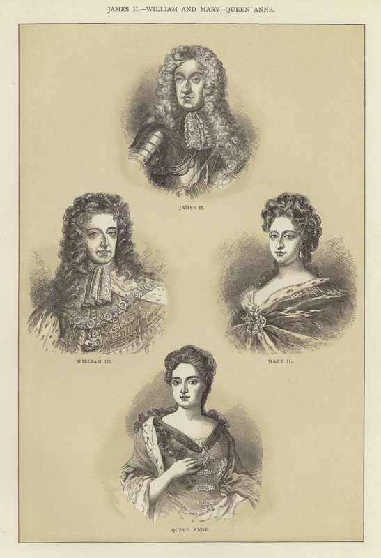 James II, William ve Mary, Kraliçe Anne by English School