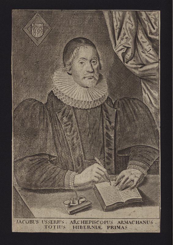 James Ussher, İrlandalı Protestan din adamı (gravür) by English School
