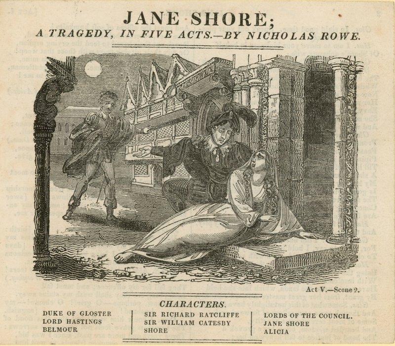 Jane Shore, beş perdelik bir trajedi. by English School