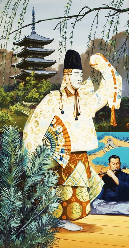 Japon Noh dansçıları by English School