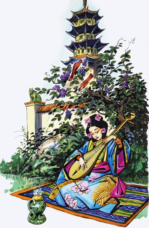 Japon kız bahçede by English School