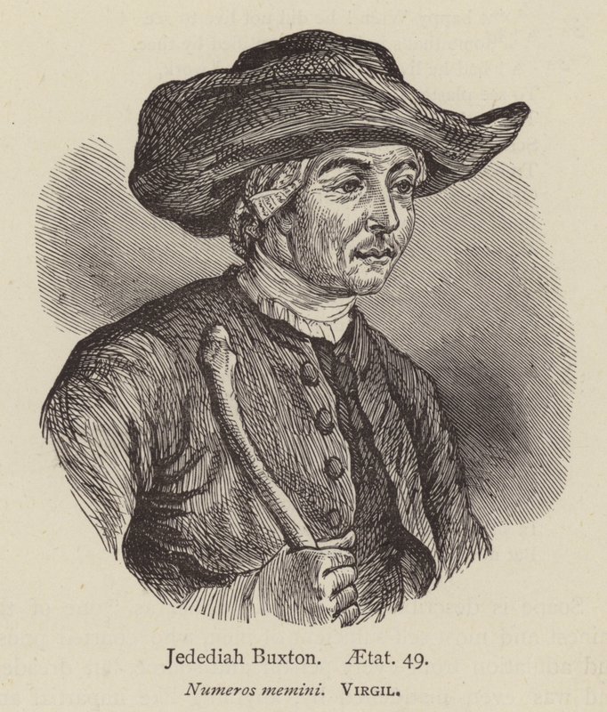 Jedediah Buxton, aetat 49 (gravür) by English School