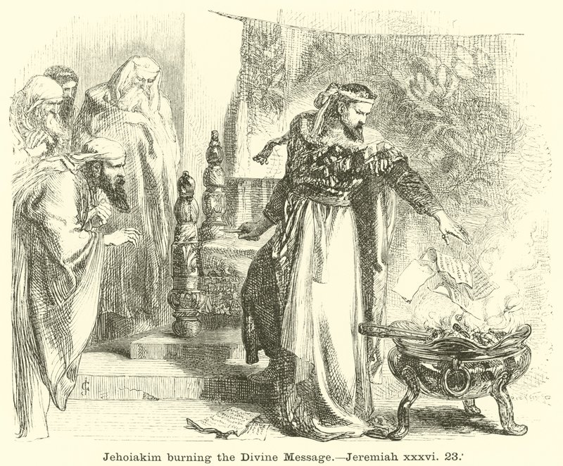 Jehoiakim İlahi Mesajı Yakıyor, Jeremiah, xxxvi, 23 by English School