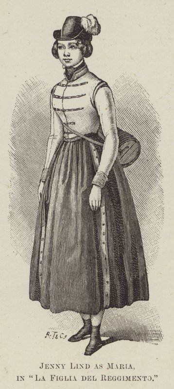 Jenny Lind Maria olarak, "Alayın Kızı" (gravür) by English School