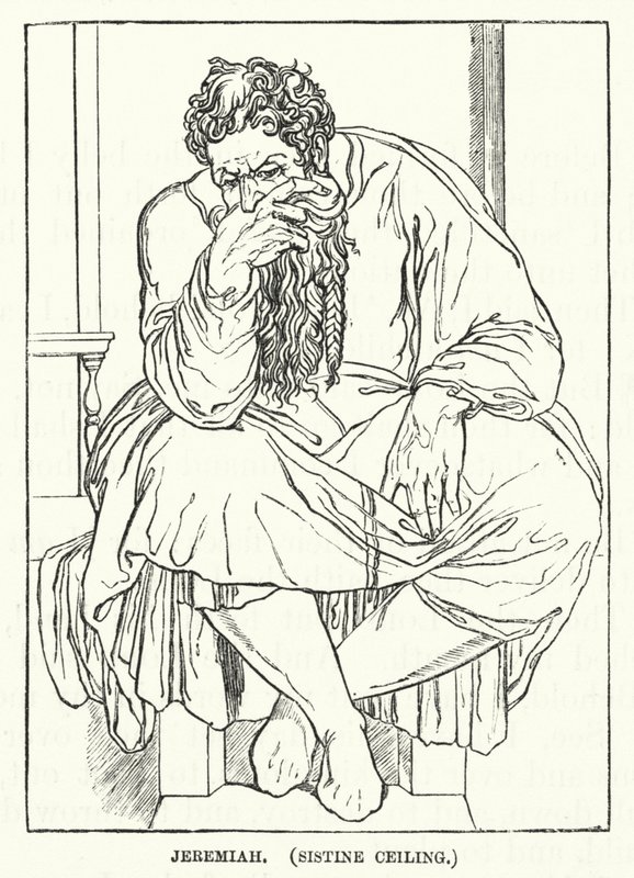 Yeremya, Sistine Tavan (gravür) by English School