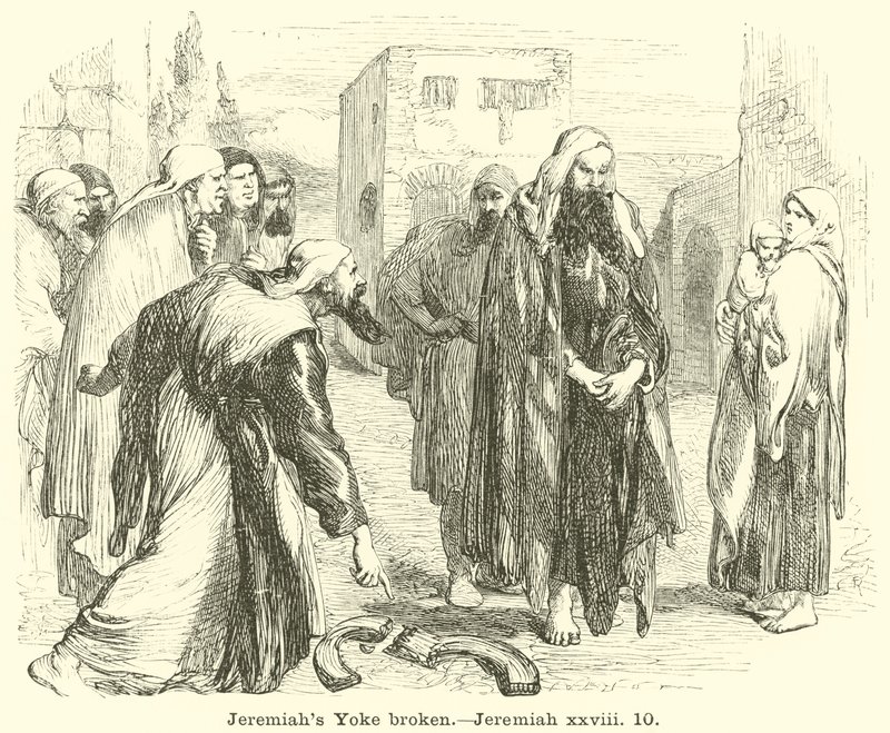 Jeremiahs Yoke kırık, Jeremiah, xxviii, 10 by English School