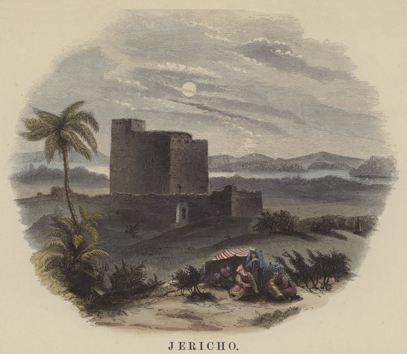 Jericho (renkli gravür) by English School