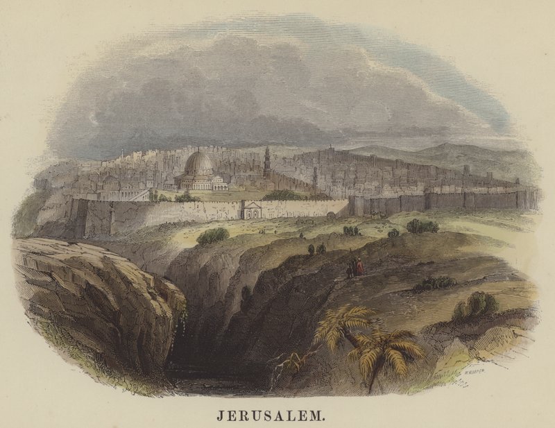 Kudüs (renkli gravür) by English School