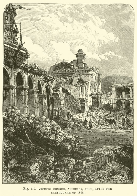 Cizvitler Kilisesi, Arequipa, Peru, 1868 depreminden sonra by English School