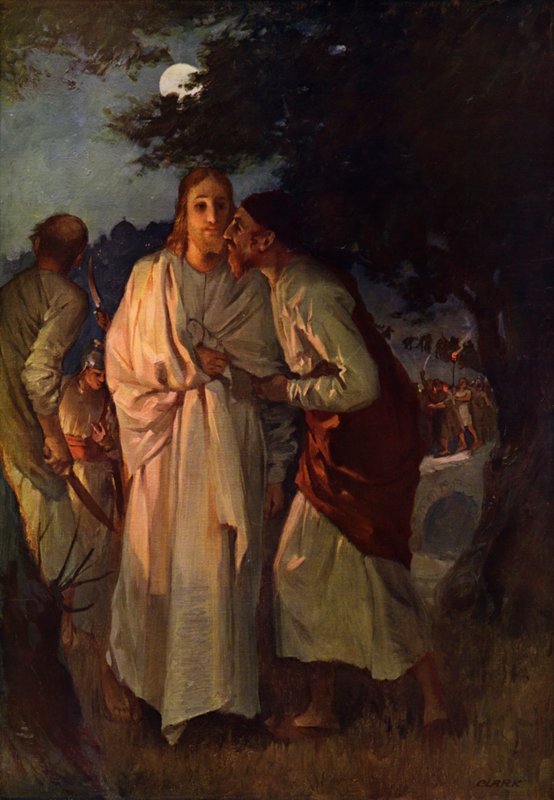 İsa ve Yahuda (renkli taş) by English School