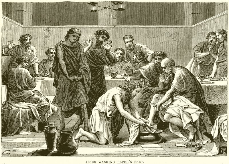 İsa Petrus Ayaklarını Yıkamak by English School