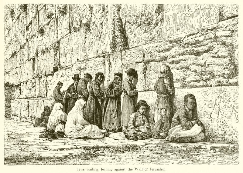 Yahudilerin Ağlaması, Kudüs Duvarına Dayanması by English School