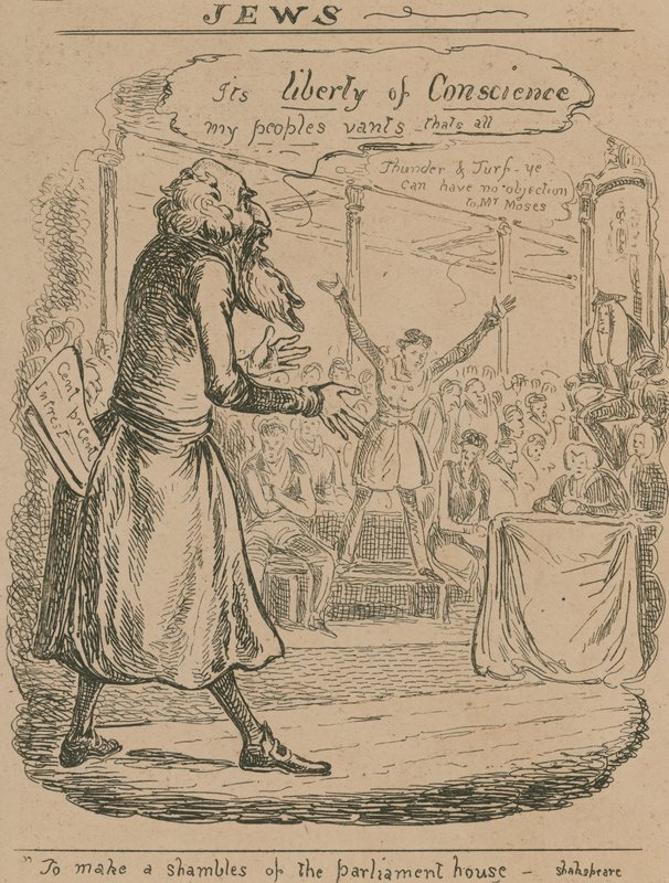 Yahudiler; karikatür by English School